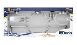 Accesorio p/baño GENEBRA 5pc CRISTAL