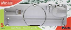 Accesorio p/baño Monaco 5pc cromado cristal