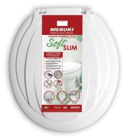 Asiento inodoro tapa SOFT SLIM blanco Mebuki