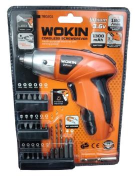 Atornillador taladro 3.6v c/puntas Wokin