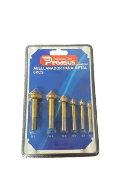 Avellanador para metal 6pz Pegasus BHS016