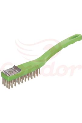 Cepillo acero 4 hileras c/mango Verde Condor 828  93371