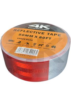 Cinta Reflectiva adhesiva roja y blanca 5cmx25mtrs 4K