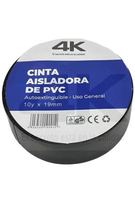 Cinta aisladora x10unidades negro 4K 10y antiflama