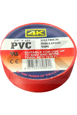 Cinta aisladora x10unidades  rojo 4K 10y antiflama