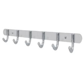 Colgador perchero 6 ganchos de aluminio.