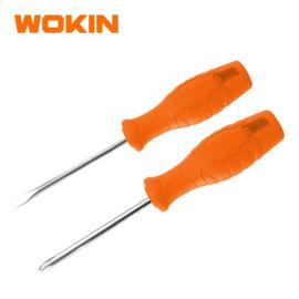 Destornillador anaranjado juego 2pz PH2 SL6.5 x100mm Wokin