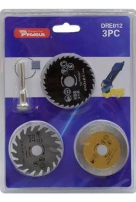 Discos 3pz madera, metal y ceramica 55mm Pegasus Dre012