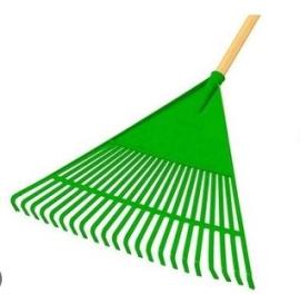 Escobilla de jardin plastica VERDE  con PALO