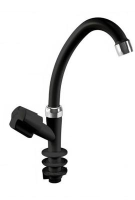 Grifo cocina de mesada alto bahamas Negro/Cromo Duda