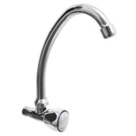 Grifo metalico p/pileta brazo alto de pared