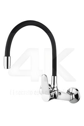 Monocomando cocina pared zinc 15cm FLEX NEGRO 4K