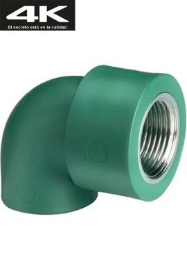 PPR Termofusion Codo inserto Hembra s20n 1/2