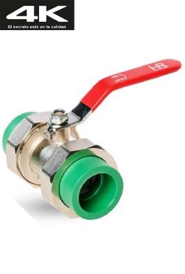 PPR Termofusion Llave paso palanca doble union s20 1/2