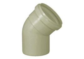 Pieza desague PVC Gris Reforzado 100mm codo curva 45º HM Kro