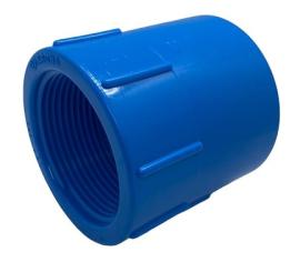 Pieza pvc AZUL cupla reduccion soldable a rosca 50mm x 11/2