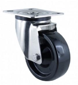 Rueda negra 2 1/2 con base metal VJSR2.5