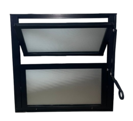 Ventana Aluminio basculante 2F L-16M 400x400 color negro