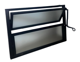 Ventana Aluminio basculante 2F L-16M 600x400 color negro