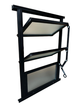 Ventana Aluminio basculante 3F L-16M 600x400 color negro